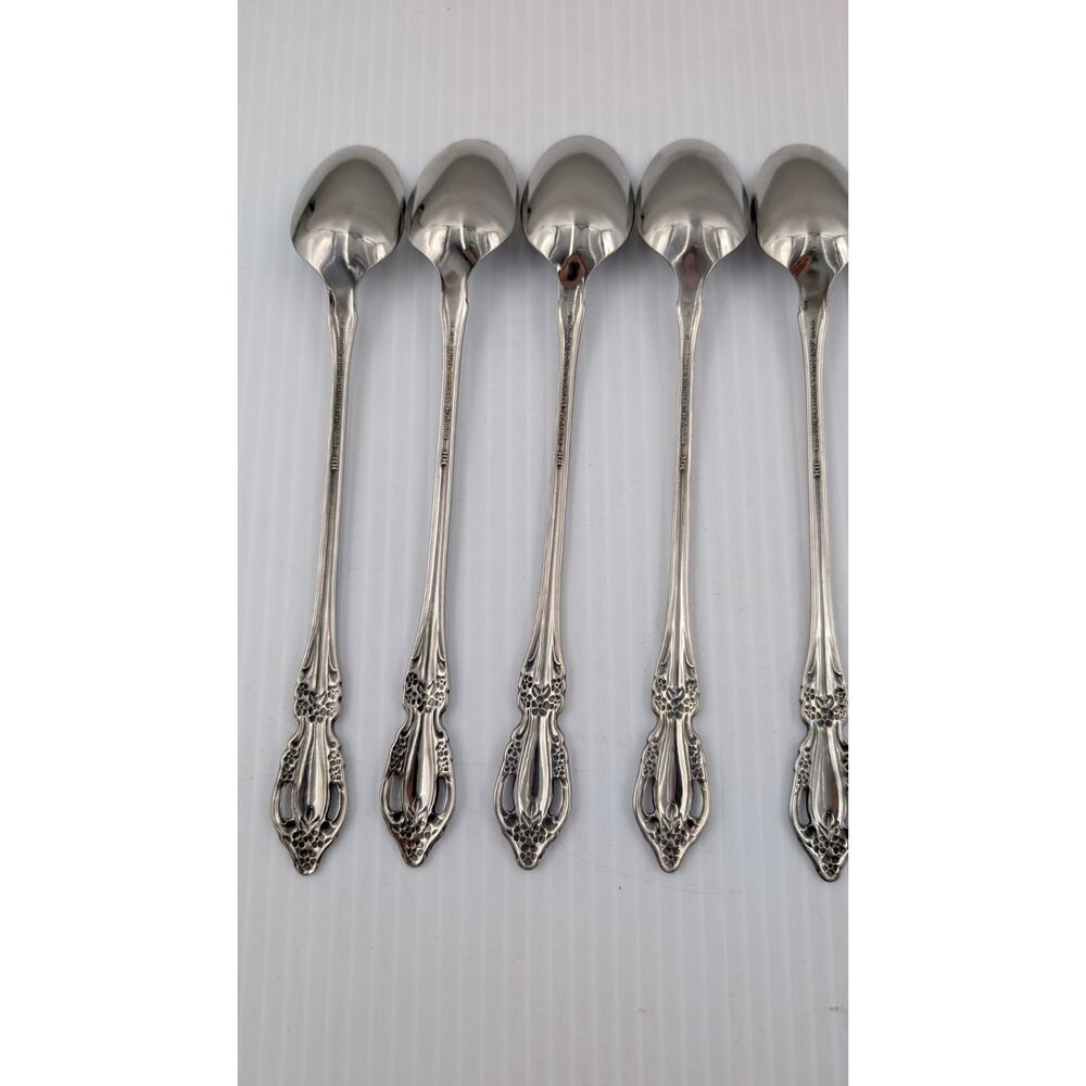 12 Oneida Distinction Deluxe HH Stainless Steel Raphael Iced Tea Spoons - Picture 8 of 10
